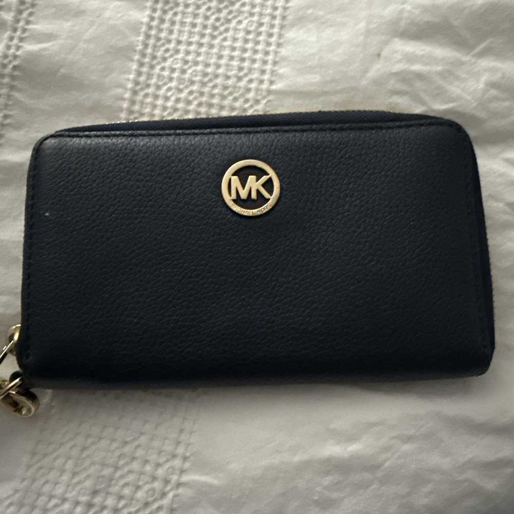 Michael Kors Black Learher Wallet with Gold Accents